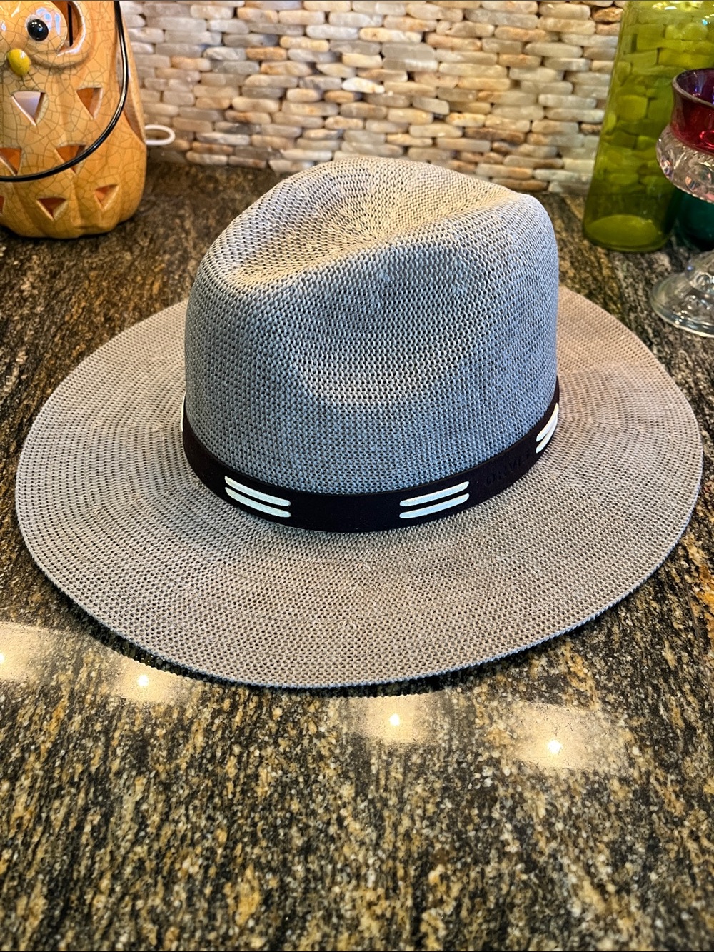 Orvis collapsible, gray brim, fishing hat
